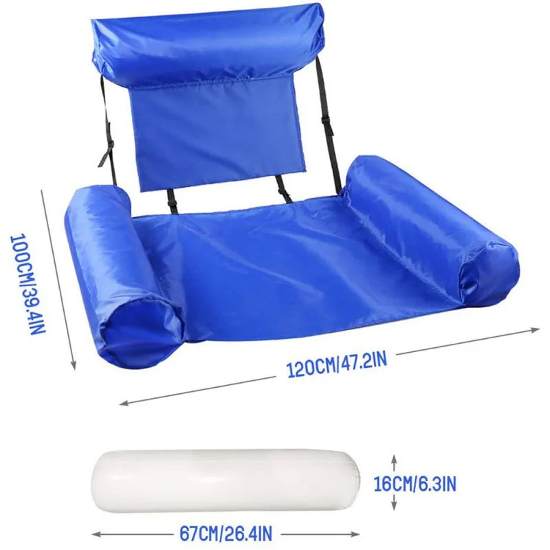 1PC Foldable Inflatable Mattresses for Water Fun Swimming Pool Hammock Lounge Chairs Water Sports Pool Floats Beach Accessories