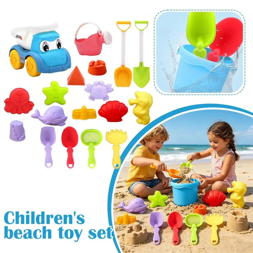 Children's Beach Toy Set, ATV, Sand Digging and Water Toy, Beach Bucket, Hourglass, Shovel, Beach Sand Play Tool Kids' Gifts