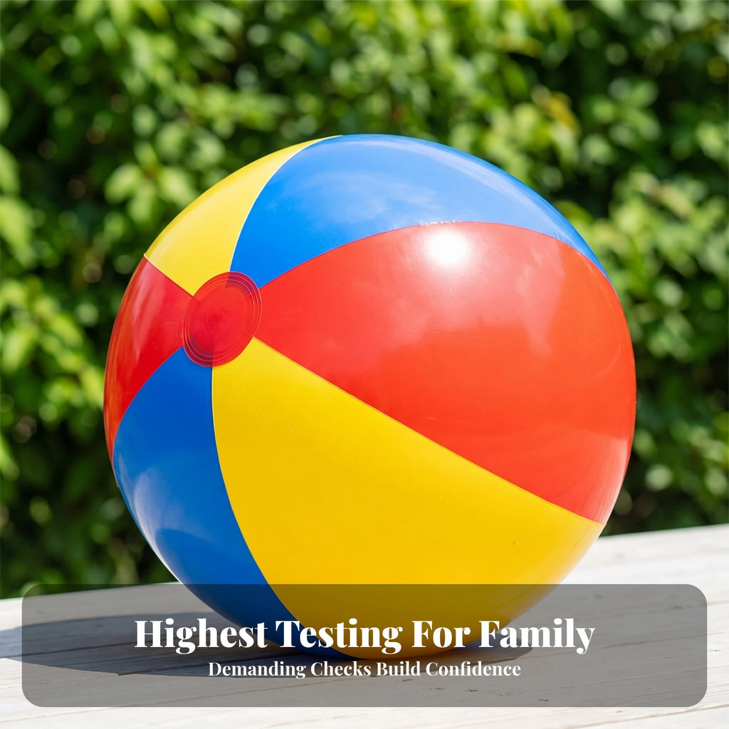 Bright Rainbow Colors Plaything Sealed Valve Large Beach Ball Toy Multicolor PVC Beach Ball for Outdoor Play, Families