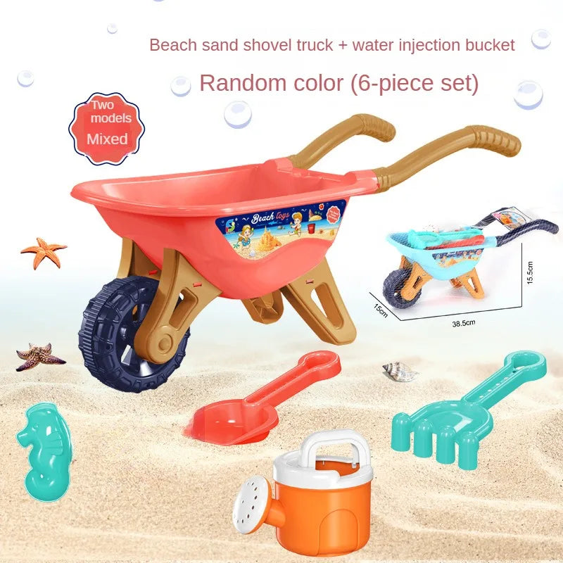 Beach Sand Play Tool Set Sand Bucket Sieve Funnel Sand Shovel Sand Wagon Watering Can Summer Outdoor Toys