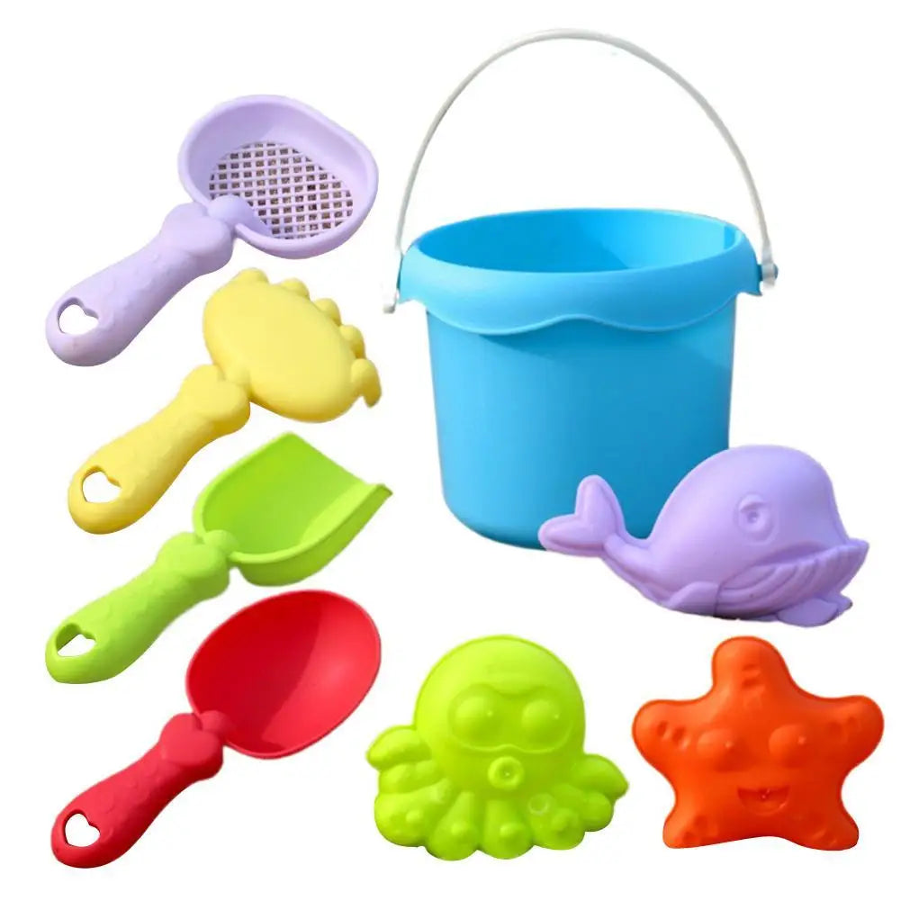 Mini Beach Toy Set Shovels Buckets & Sea-themed Molds For Kids Beach Fun Sandcastle Building Kit Outdoor Sand Toys For Toddler