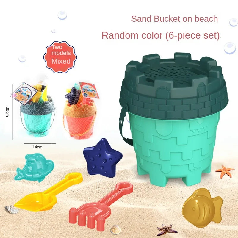 Beach Sand Play Tool Set Sand Bucket Sieve Funnel Sand Shovel Sand Wagon Watering Can Summer Outdoor Toys