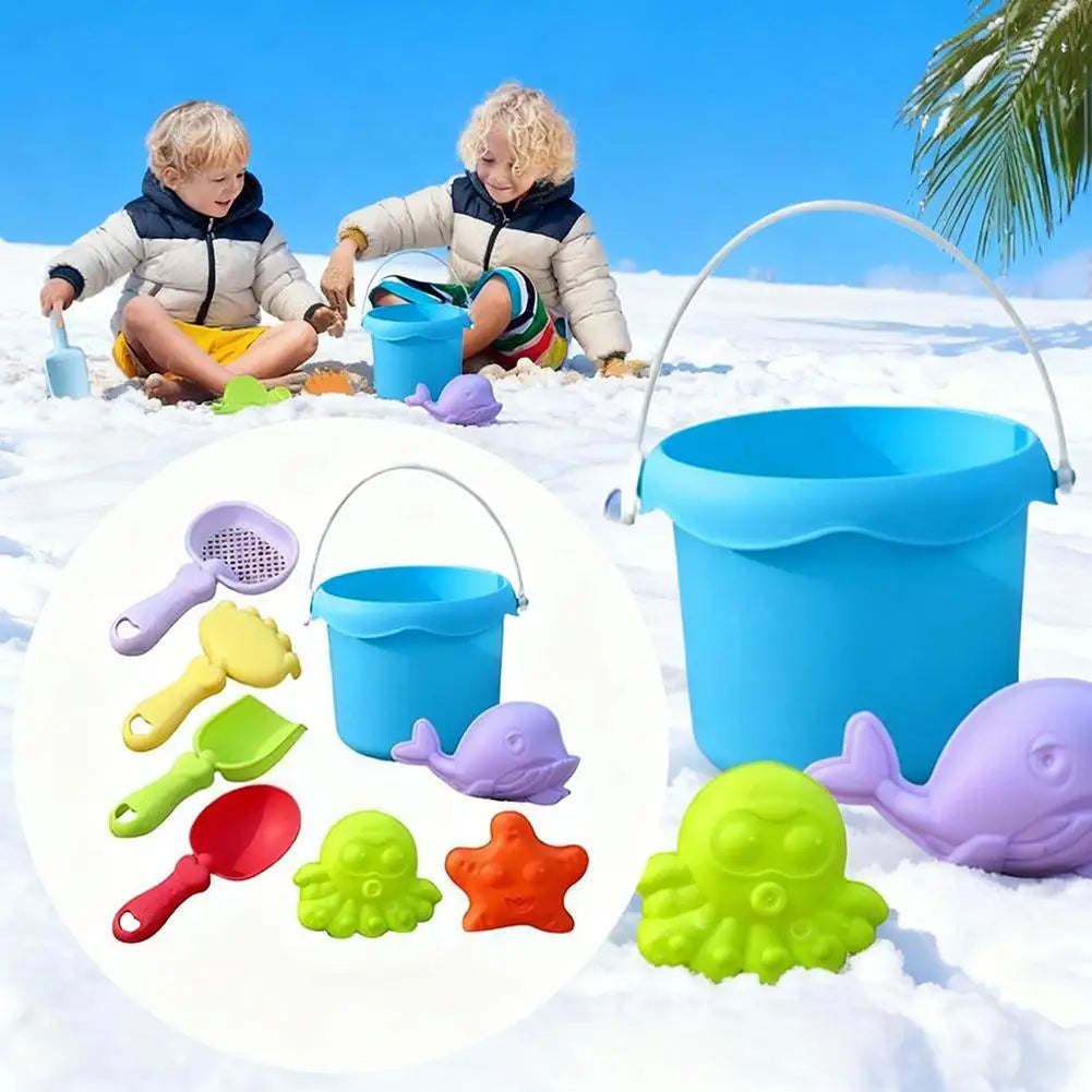 Mini Beach Toy Set Shovels Buckets & Sea-themed Molds For Kids Beach Fun Sandcastle Building Kit Outdoor Sand Toys For Toddler
