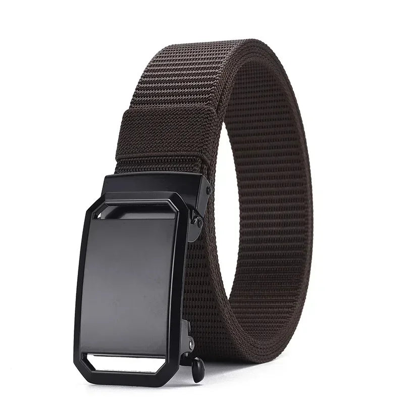 Automatic Buckle Canvas Belt for Men – Tactical Military, Outdoor, Workwear, Casual Training Pants Belt