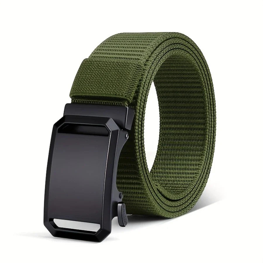 Automatic Buckle Canvas Belt for Men – Tactical Military, Outdoor, Workwear, Casual Training Pants Belt