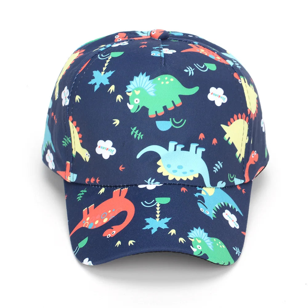 Kid Baseball Cap 2-6 Years Breathable Cartoon Animal Visor Hat Boy Girl Sunshade Adjustable Outdoor Travel Hiking Beach Sun Hat