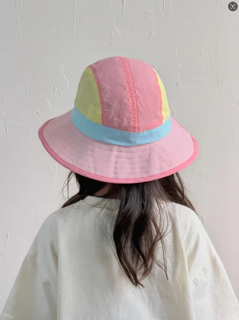 Kids Fishing Hat 50-54cm Baby Summer Sun Hat Wide Brim Breathable Outdoor Quick Dry Boys Girls Beach Cap Children Caps
