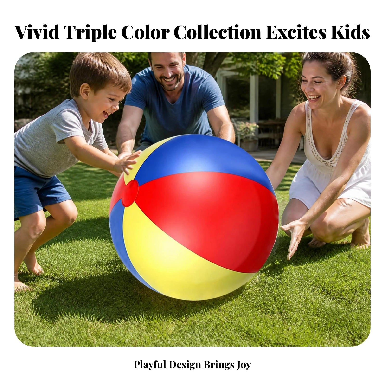Bright Rainbow Colors Plaything Sealed Valve Large Beach Ball Toy Multicolor PVC Beach Ball for Outdoor Play, Families