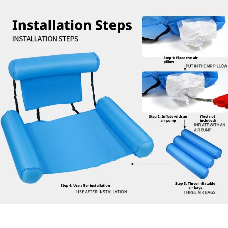 1PC Foldable Inflatable Mattresses for Water Fun Swimming Pool Hammock Lounge Chairs Water Sports Pool Floats Beach Accessories