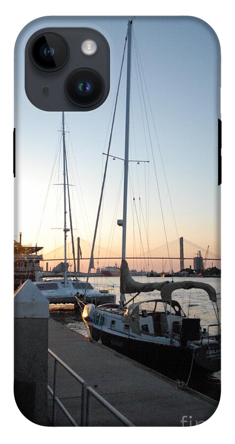 Boats Docked at Sunset iPhone Case by Melia LLC - Slim Impact-Resistant Phone Cover