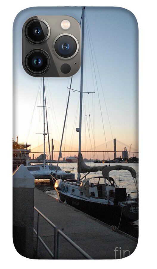 Boats Docked at Sunset iPhone Case by Melia LLC - Slim Impact-Resistant Phone Cover