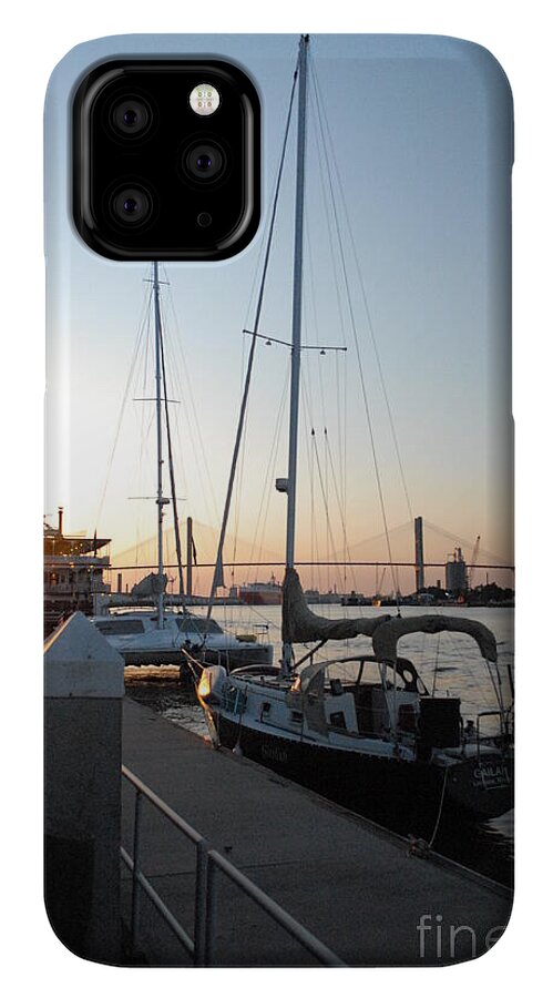 Boats Docked at Sunset iPhone Case by Melia LLC - Slim Impact-Resistant Phone Cover