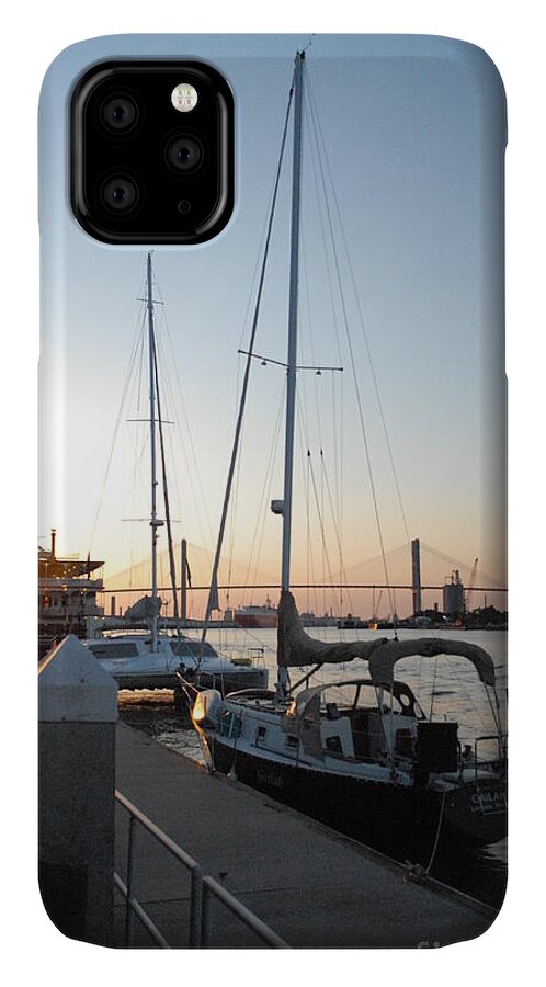 Boats Docked at Sunset iPhone Case by Melia LLC - Slim Impact-Resistant Phone Cover