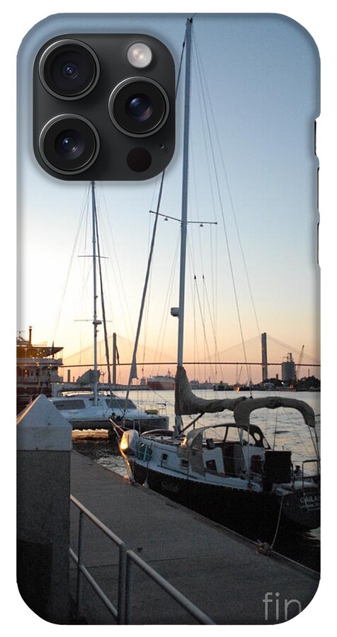 Boats Docked at Sunset iPhone Case by Melia LLC - Slim Impact-Resistant Phone Cover