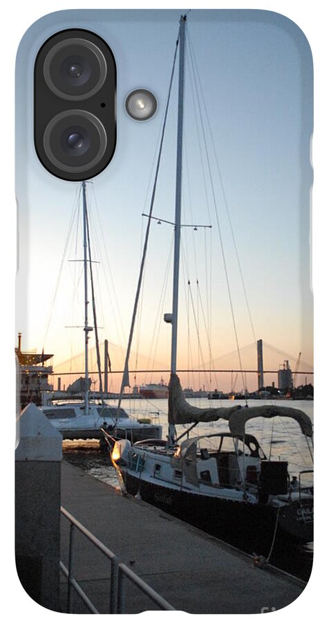 Boats Docked at Sunset iPhone Case by Melia LLC - Slim Impact-Resistant Phone Cover