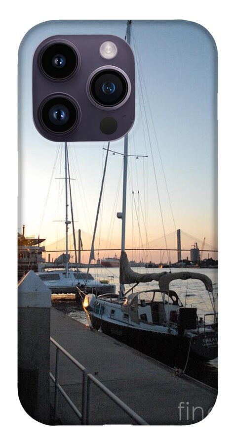 Boats Docked at Sunset iPhone Case by Melia LLC - Slim Impact-Resistant Phone Cover