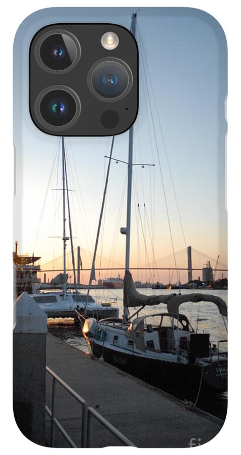 Boats Docked at Sunset iPhone Case by Melia LLC - Slim Impact-Resistant Phone Cover