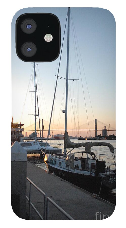 Boats Docked at Sunset iPhone Case by Melia LLC - Slim Impact-Resistant Phone Cover