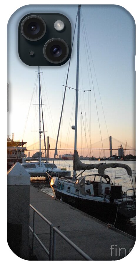 Boats Docked at Sunset iPhone Case by Melia LLC - Slim Impact-Resistant Phone Cover