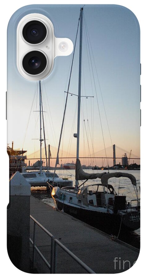 Boats Docked at Sunset iPhone Case by Melia LLC - Slim Impact-Resistant Phone Cover