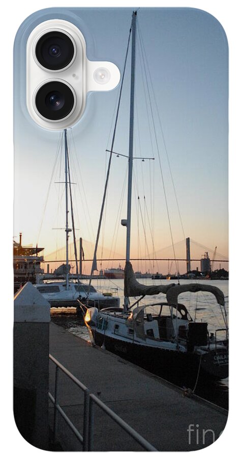 Boats Docked at Sunset iPhone Case by Melia LLC - Slim Impact-Resistant Phone Cover
