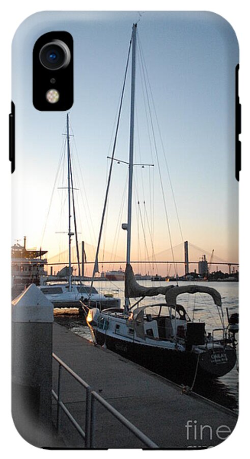 Boats Docked at Sunset iPhone Case by Melia LLC - Slim Impact-Resistant Phone Cover