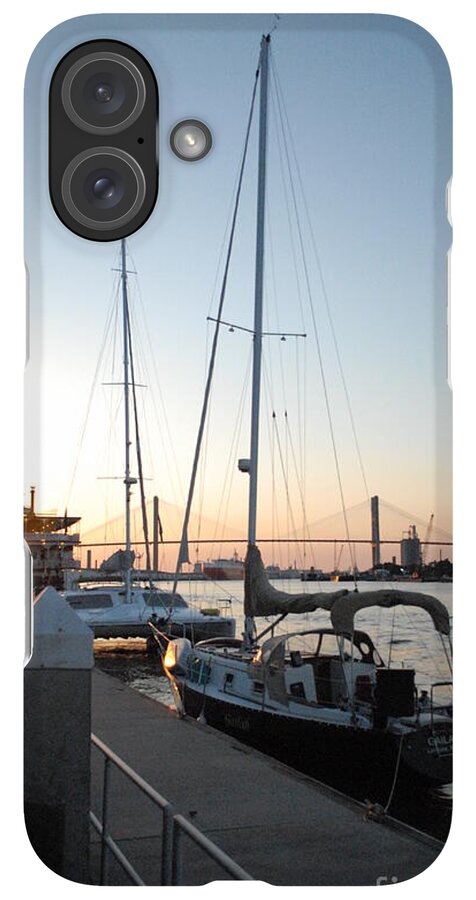 Boats Docked at Sunset iPhone Case by Melia LLC - Slim Impact-Resistant Phone Cover