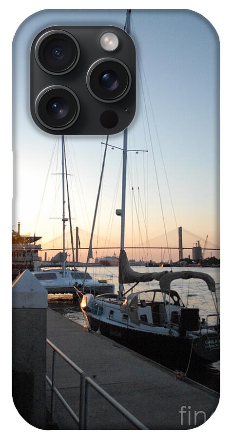 Boats Docked at Sunset iPhone Case by Melia LLC - Slim Impact-Resistant Phone Cover