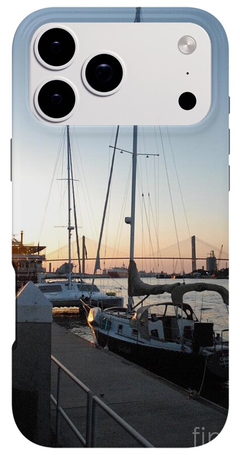Boats Docked at Sunset iPhone Case by Melia LLC - Slim Impact-Resistant Phone Cover