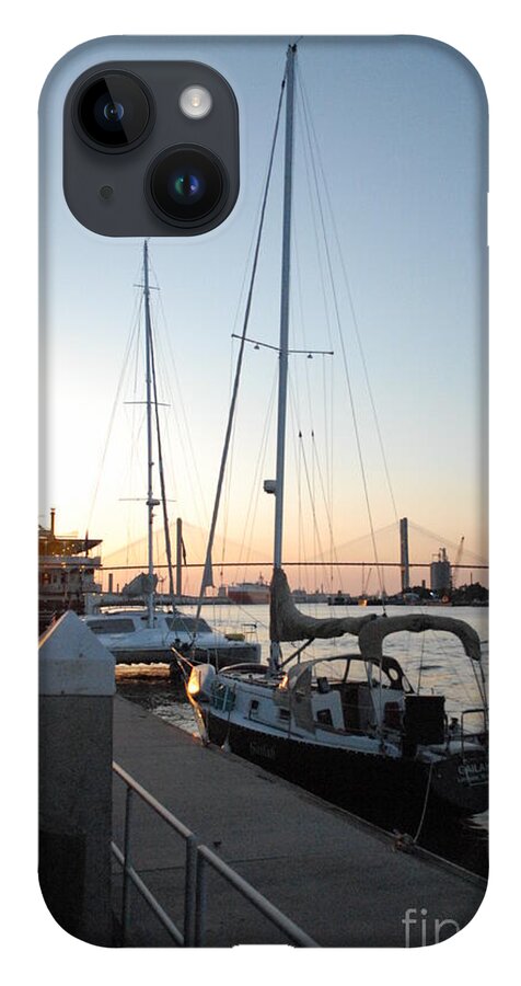 Boats Docked at Sunset iPhone Case by Melia LLC - Slim Impact-Resistant Phone Cover