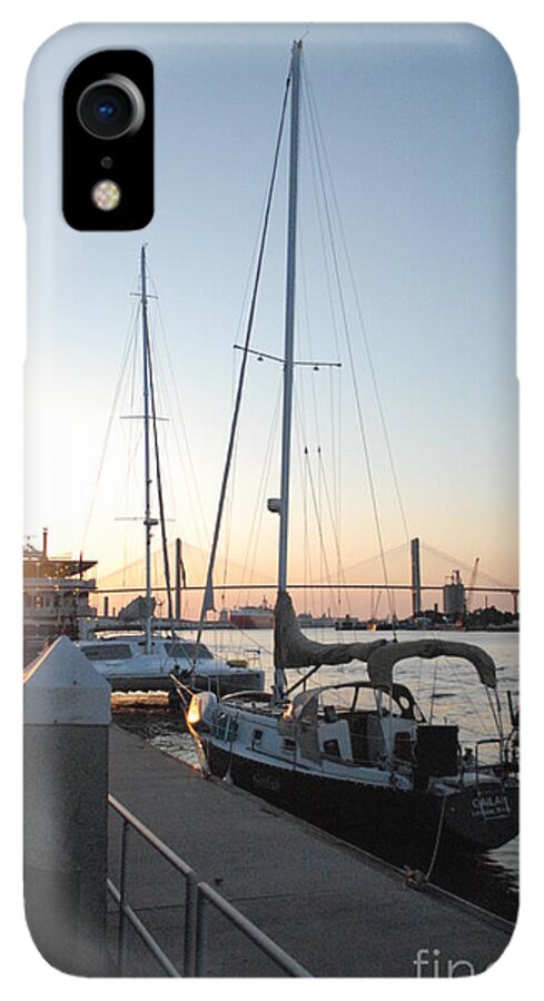 Boats Docked at Sunset iPhone Case by Melia LLC - Slim Impact-Resistant Phone Cover