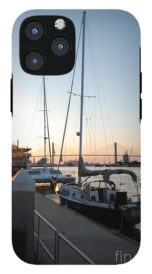Boats Docked at Sunset iPhone Case by Melia LLC - Slim Impact-Resistant Phone Cover