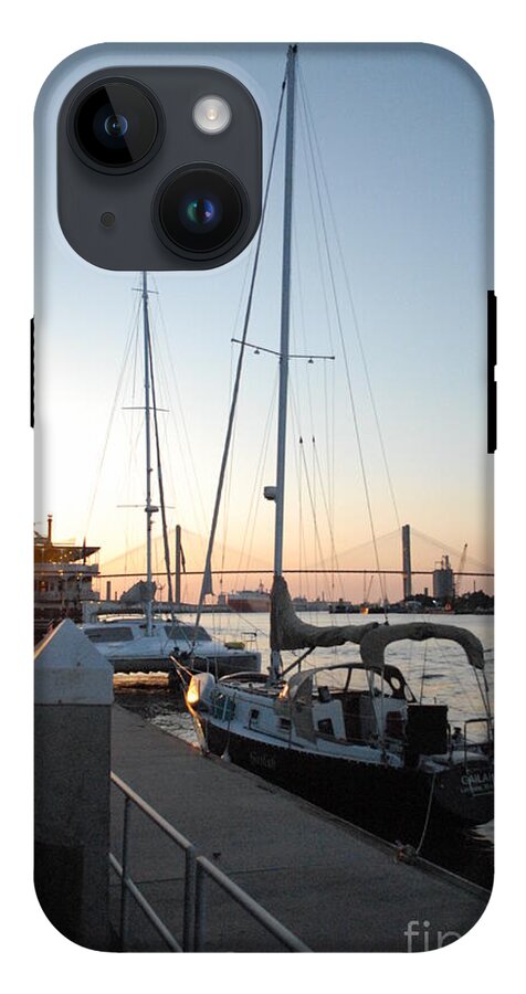 Boats Docked at Sunset iPhone Case by Melia LLC - Slim Impact-Resistant Phone Cover