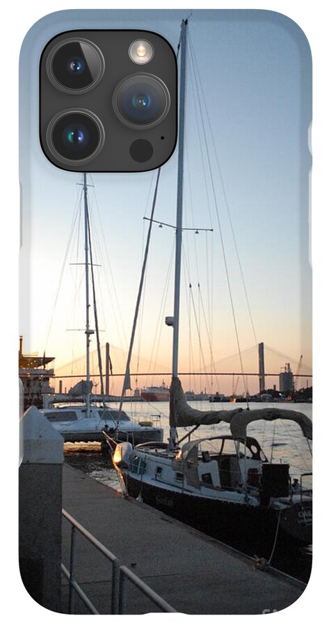 Boats Docked at Sunset iPhone Case by Melia LLC - Slim Impact-Resistant Phone Cover