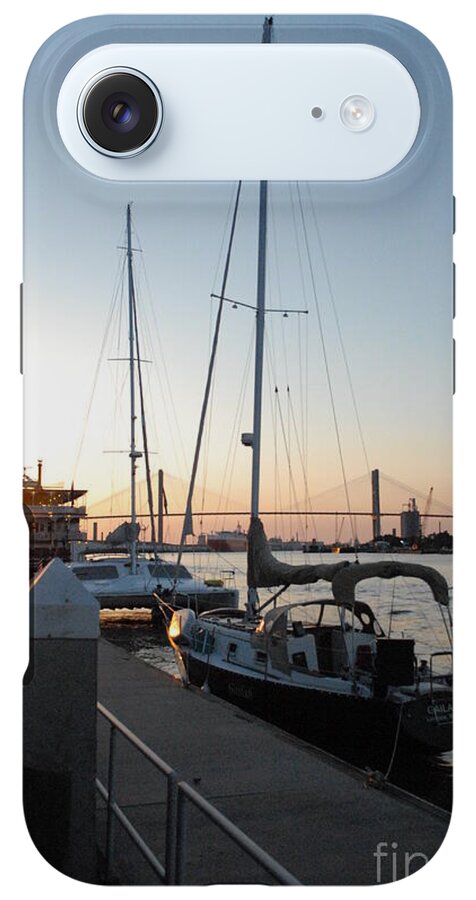 Boats Docked at Sunset iPhone Case by Melia LLC - Slim Impact-Resistant Phone Cover