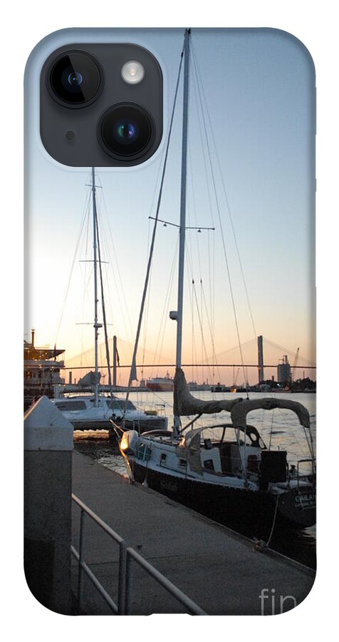 Boats Docked at Sunset iPhone Case by Melia LLC - Slim Impact-Resistant Phone Cover