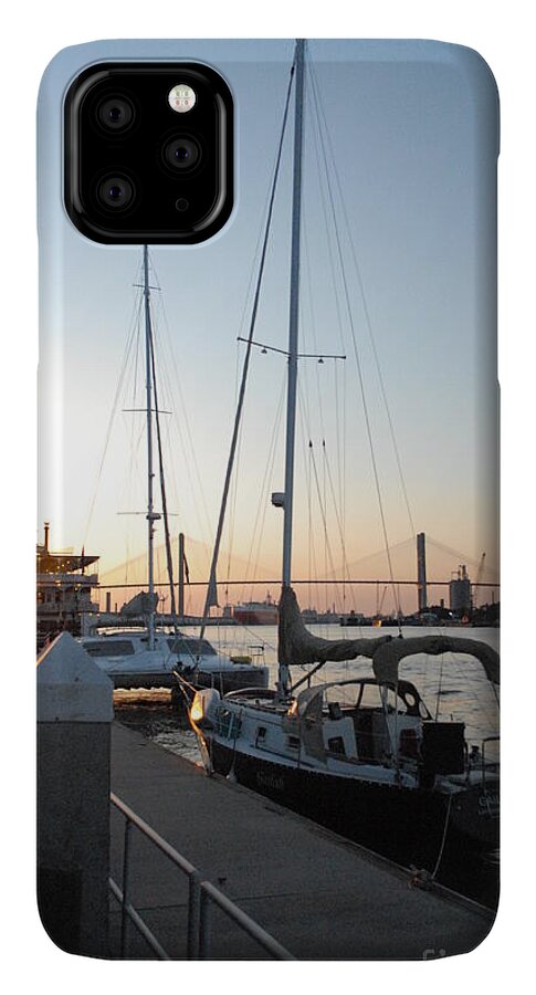 Boats Docked at Sunset iPhone Case by Melia LLC - Slim Impact-Resistant Phone Cover