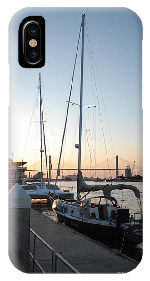 Boats Docked at Sunset iPhone Case by Melia LLC - Slim Impact-Resistant Phone Cover