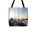Boats Docked at Sunset - Tote Bag