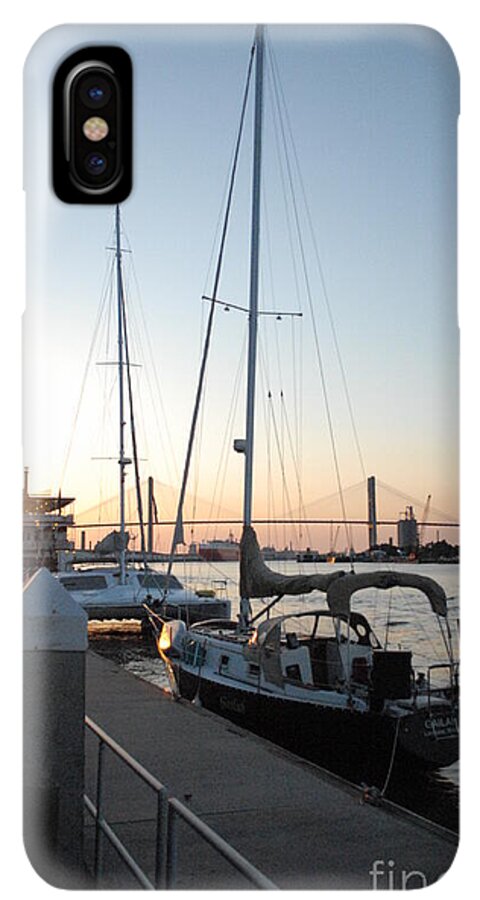 Boats Docked at Sunset iPhone Case by Melia LLC - Slim Impact-Resistant Phone Cover