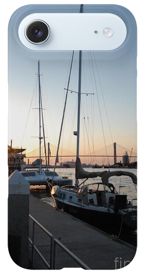 Boats Docked at Sunset iPhone Case by Melia LLC - Slim Impact-Resistant Phone Cover