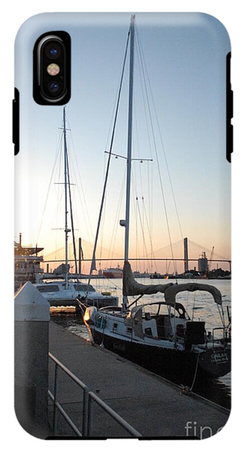 Boats Docked at Sunset iPhone Case by Melia LLC - Slim Impact-Resistant Phone Cover
