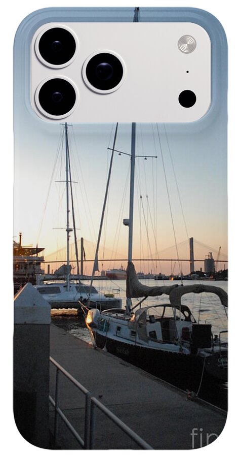 Boats Docked at Sunset iPhone Case by Melia LLC - Slim Impact-Resistant Phone Cover