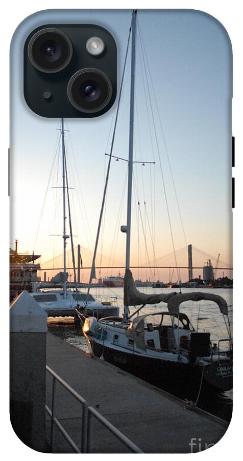 Boats Docked at Sunset iPhone Case by Melia LLC - Slim Impact-Resistant Phone Cover
