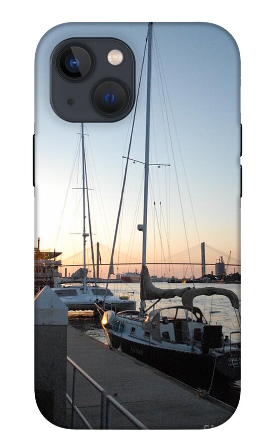Boats Docked at Sunset iPhone Case by Melia LLC - Slim Impact-Resistant Phone Cover