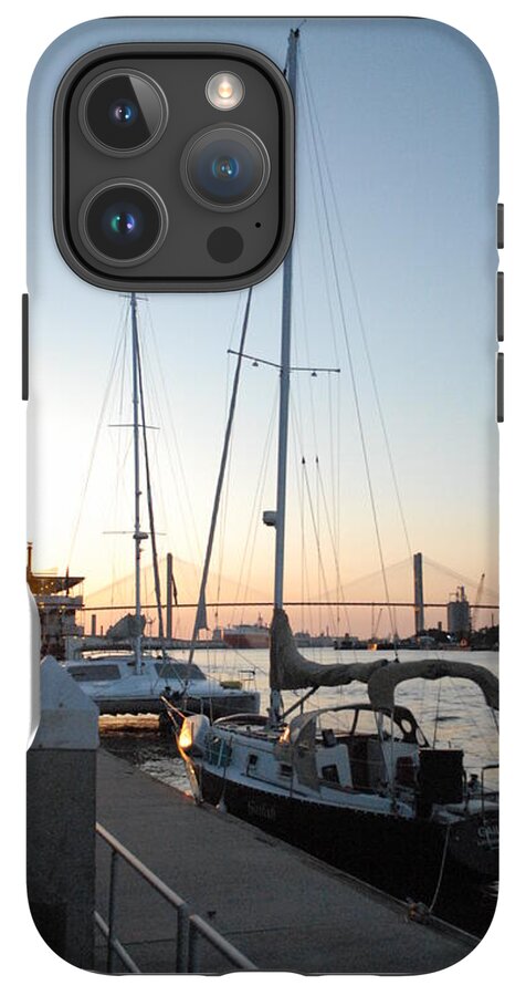Boats Docked at Sunset iPhone Case by Melia LLC - Slim Impact-Resistant Phone Cover