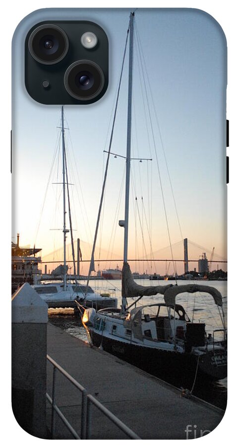 Boats Docked at Sunset iPhone Case by Melia LLC - Slim Impact-Resistant Phone Cover