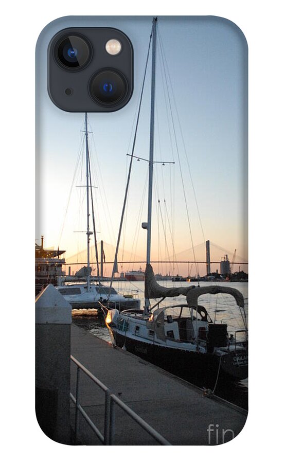 Boats Docked at Sunset iPhone Case by Melia LLC - Slim Impact-Resistant Phone Cover