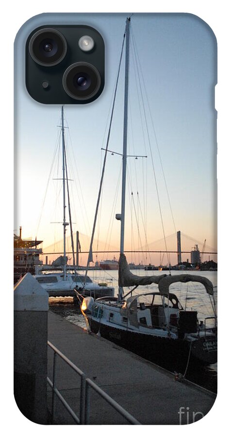 Boats Docked at Sunset iPhone Case by Melia LLC - Slim Impact-Resistant Phone Cover