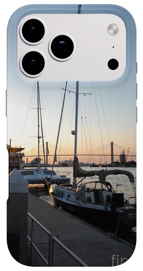 Boats Docked at Sunset iPhone Case by Melia LLC - Slim Impact-Resistant Phone Cover